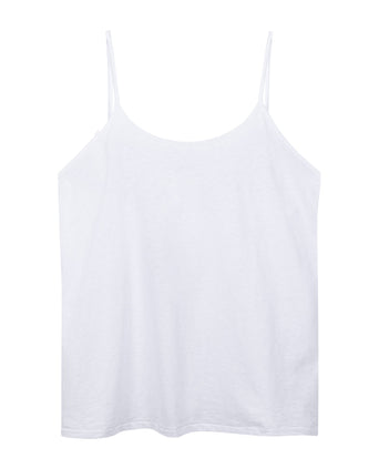 Front women adjustable strappy top in jersey with tie closure at the back in the color white